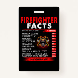 Firefighter Gift   Firefighter Facts Gifts ID Badge