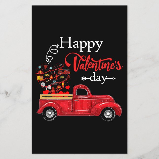 Firefighter Gift | Happy Valentine Day Firefighter Flyer (Front)