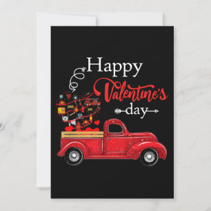 Firefighter Gift   Happy Valentine Day Firefighter Holiday Card