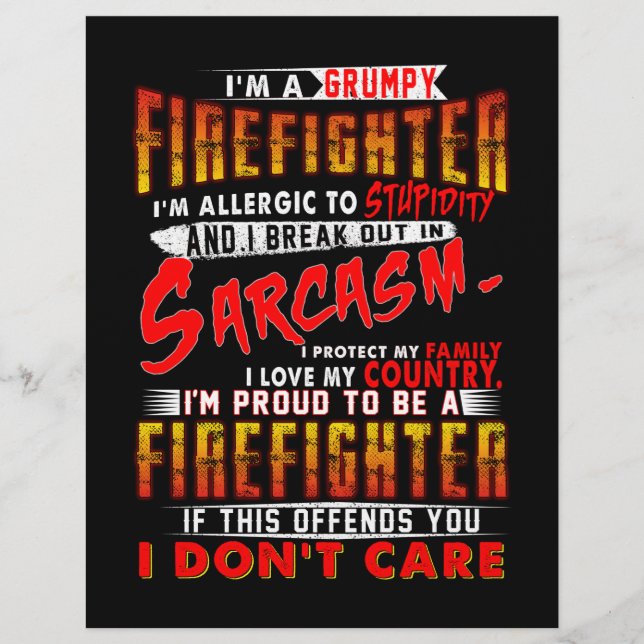 Firefighter Gift | I'm A Grumpy Firefighter Flyer (Front)