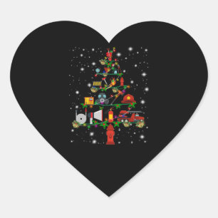 Firefighter Gift Merry Christmas Firefighter Fun Heart Sticker