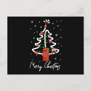 Firefighter Gift   Merry Christmas Firefighter Holiday Postcard