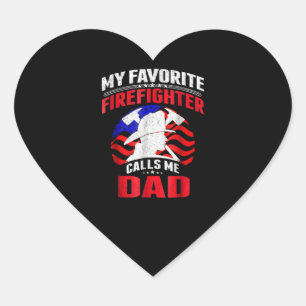 Firefighter Gift My Favourite Firefighter Heart Sticker
