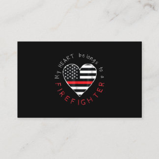 Firefighter Gift | My Heart Be Longs Firefighter Business Card