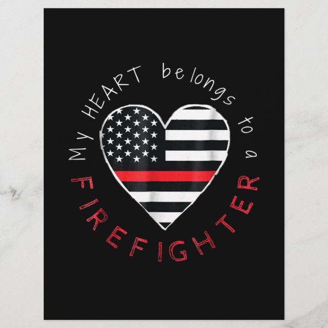 Firefighter Gift | My Heart Be Longs Firefighter Flyer (Front)