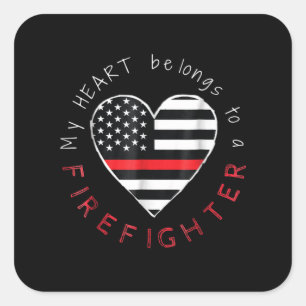 Firefighter Gift   My Heart Be Longs Firefighter Square Sticker