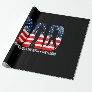 Firefighter Gift The Firefighter The Myth Wrapping Paper