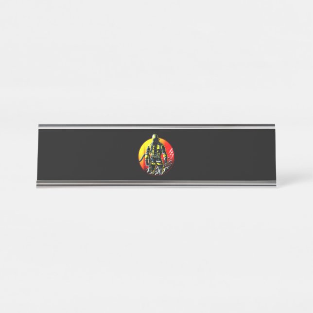 Firefighter Gift | The Man Firefighter Desk Name Plate (Front)