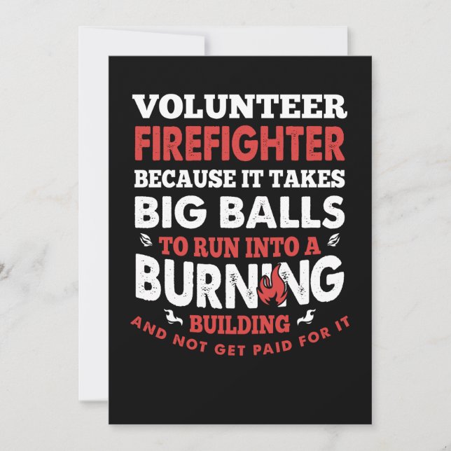 Firefighter Gift | Volunteer Firefighter Holiday Card (Front)