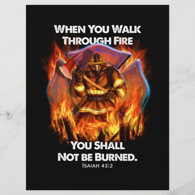 Firefighter Gift | When You Walk Through Fire Custom Letterhead (Front)