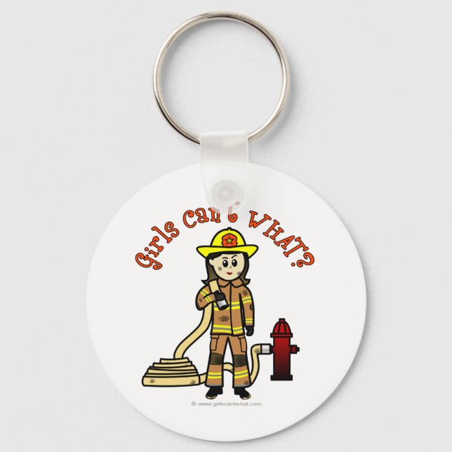 Firefighter Girl Key Ring (Front)