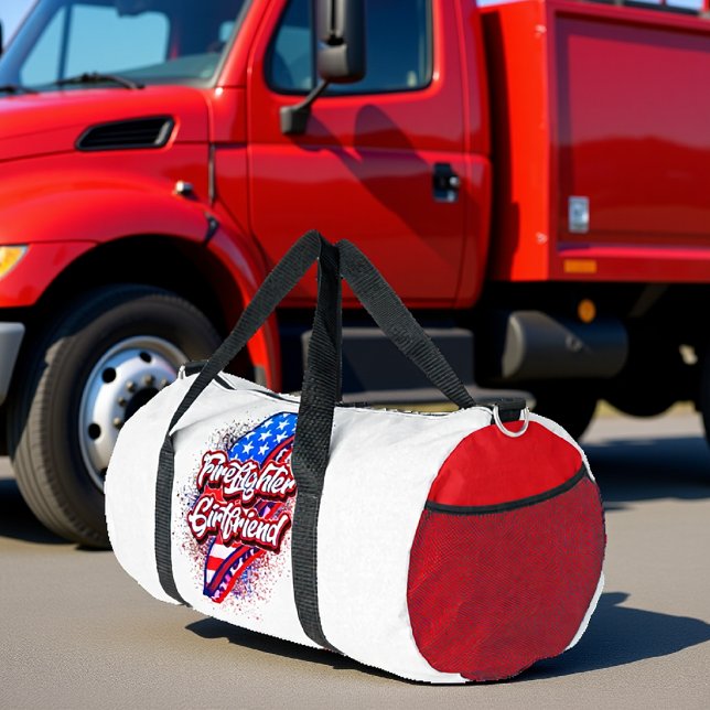 Firefighter Girlfriend American Bolt Pride Duffle Bag (Creator Uploaded)