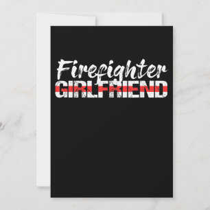 Firefighter Girlfriend Thin Red Line Firewoman Holiday Card