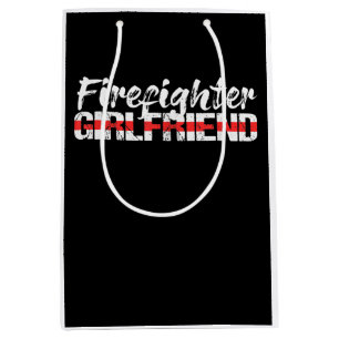 Firefighter Girlfriend Thin Red Line Firewoman Medium Gift Bag