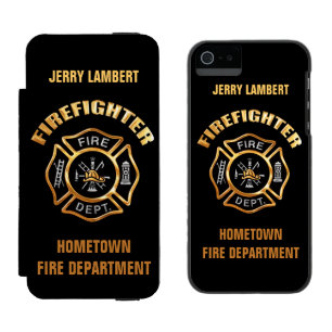 Firefighter Gold Name Template Incipio Watson™ iPhone 5 Wallet Case