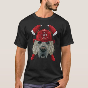 Firefighter Golden Retriever Fireman Boys Kids Fir T-Shirt