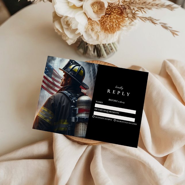 Firefighter Graduation Ceremony RSVP Card (Creator Uploaded)