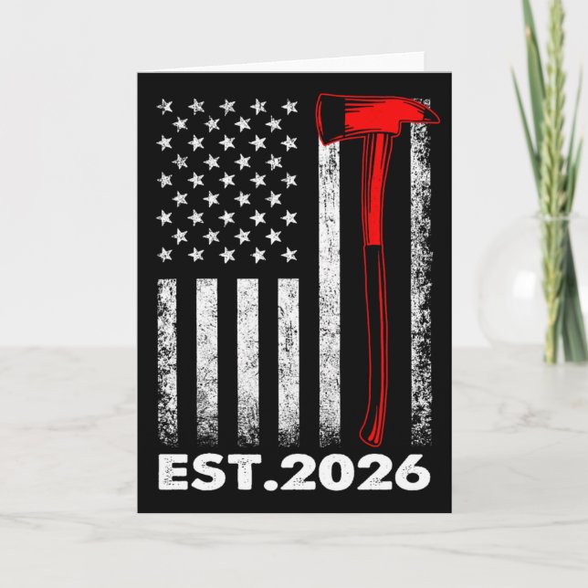 Firefighter Graduation Est 2026 Fire Academy Exam  Card (Front)