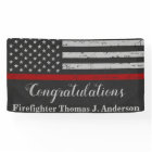Firefighter Graduation Party Rustic Thin Red Line