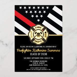  Firefighter Graduation Party Thin Red Line Flag