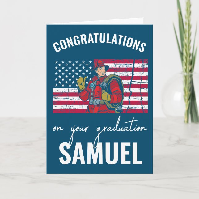 Firefighter Graduation Passing Out Congratulations Card (Front)