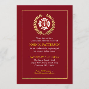 Firefighter Graduation   Retirement Invitation