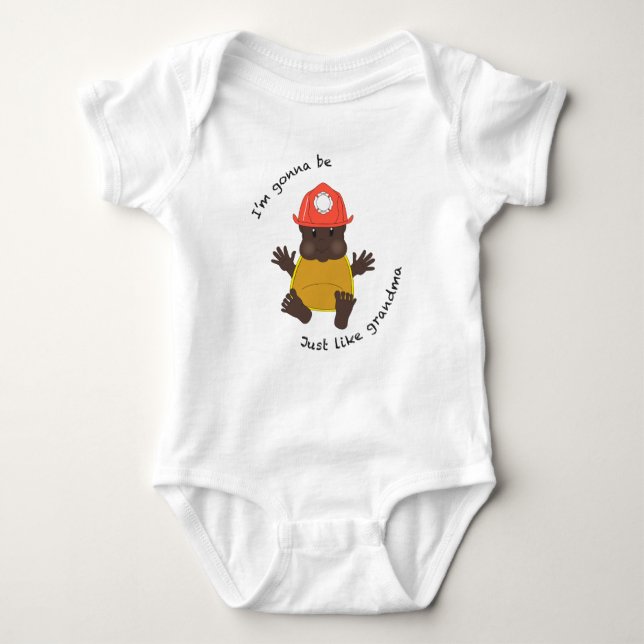Firefighter grandma baby bodysuit (Front)