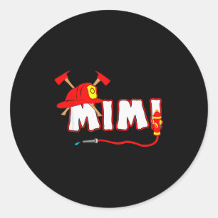 Firefighter Grandma Shirt Fire Department Hydrant  Classic Round Sticker