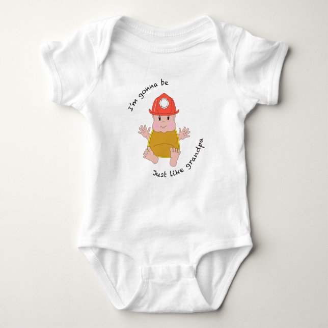 Firefighter grandpa baby bodysuit (Front)