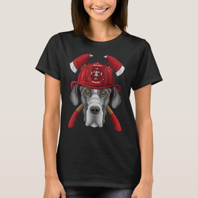 Firefighter Great Dane Fireman Boys Kids Fire Resc T-Shirt (Front)