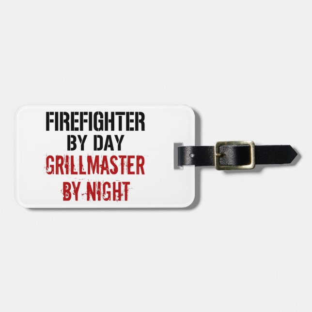 Firefighter Grillmaster Luggage Tag (Front Horizontal)