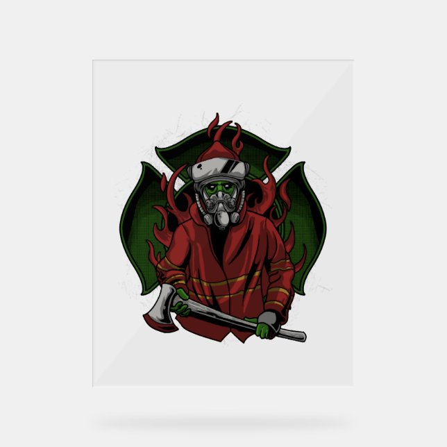 Firefighter Halloween Costume Acrylic Sign (Front)