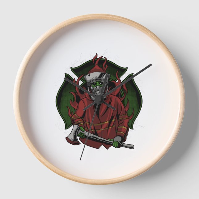 Firefighter Halloween Costume Clock (Front)