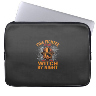 Firefighter Halloween Witch Night Design Laptop Sleeve