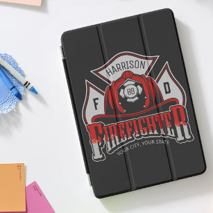 Firefighter Helmet ADD NAME Fire Department Rescue iPad Pro Cover