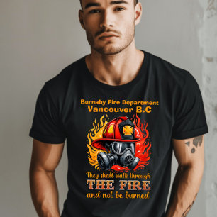 Firefighter helmet amid flames T-Shirt