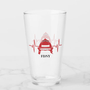 Firefighter Helmet Heartbeat Personalised  Glass