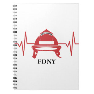 Firefighter Helmet Heartbeat Personalised  Notebook