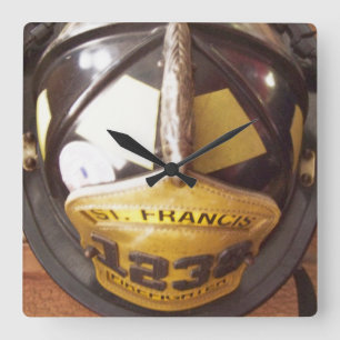 Firefighter Helmet Wall Clock