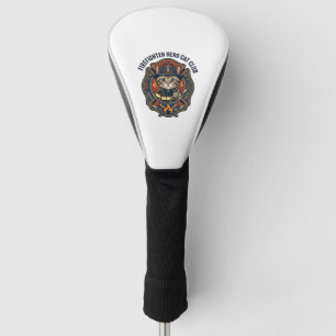 Firefighter Hero Cat Cat Graphic Tee Art - Firefig Golf Head Cover
