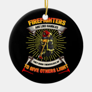 Firefighter Hero Proud Fireman Father's Day Ceramic Ornament
