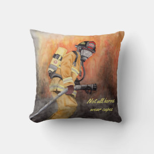 Firefighter Heroes Fireman Throw Pillow