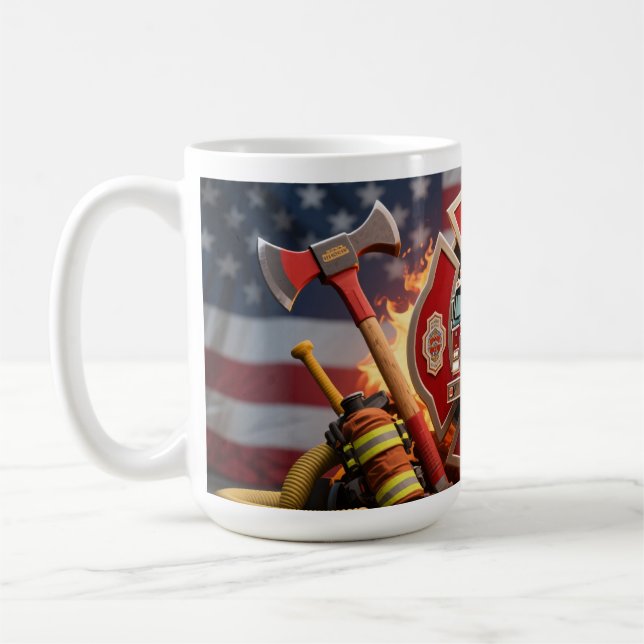 Firefighter Honour: American Rescue Bravery Coffee Mug (Left)