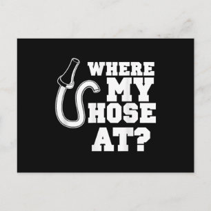 Firefighter Hose Adult Humour For Firefighters Holiday Postcard