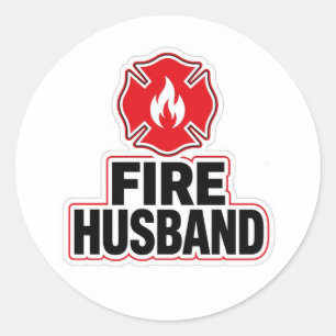 Firefighter Husband Classic Round Sticker