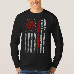 Firefighter Husband Father Fireman Fathers Day For T-Shirt