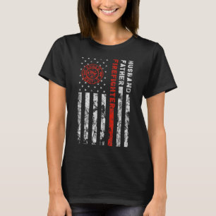 Firefighter Husband Father Fireman Fathers Day gif T-Shirt