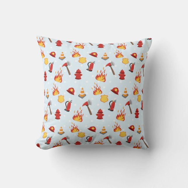 Firefighter Icons Pattern Cushion (Front)