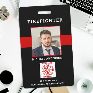 Firefighter ID Personalised Photo Fireman ID Card ID Badge