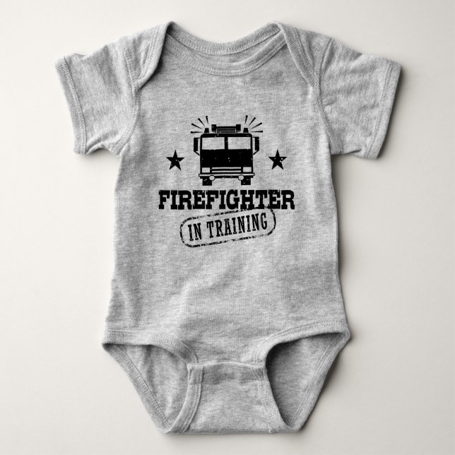 Firefighter In Training Baby Bodysuit (Front)
